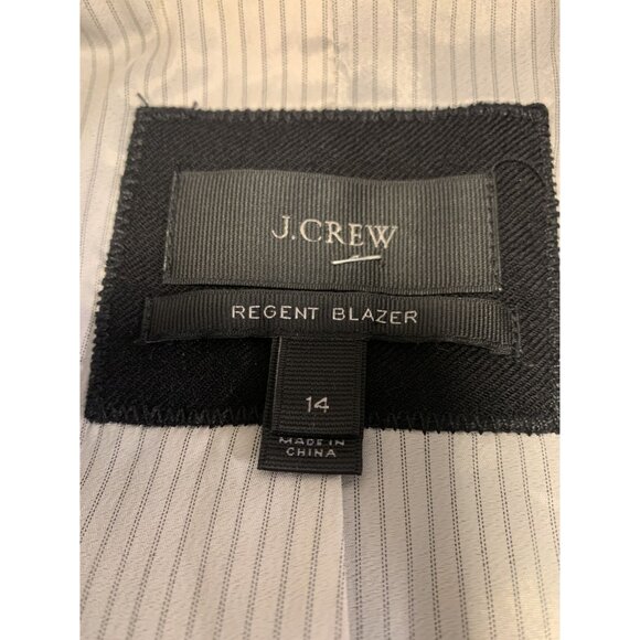 J. Crew Regent Blazer 14 Black Wool Single-Button Lined Jacket - Picture 4 of 10